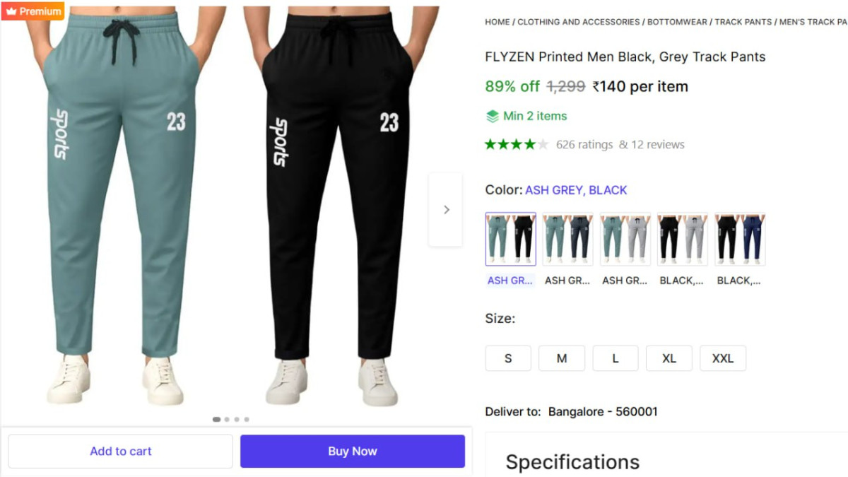 Men Solid Track Pants 140 Min Buy - 2
