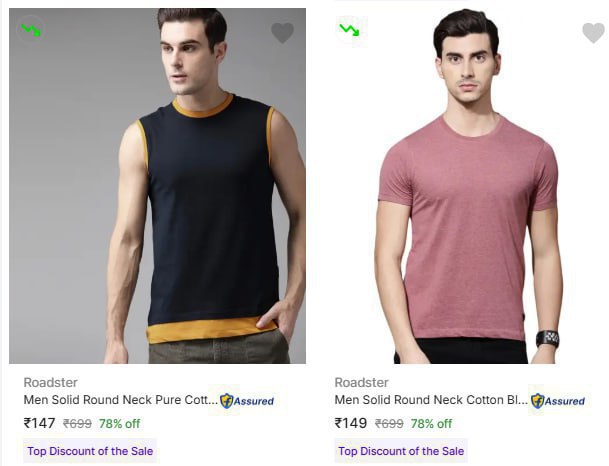 Flipkart Roadster Men S T Shirts Starting From Rs 147 Click Here To Join Al