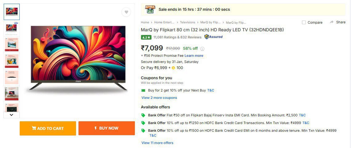 Marq 32 Inchsmart Tv 7099 Click Here To Join All Deals
