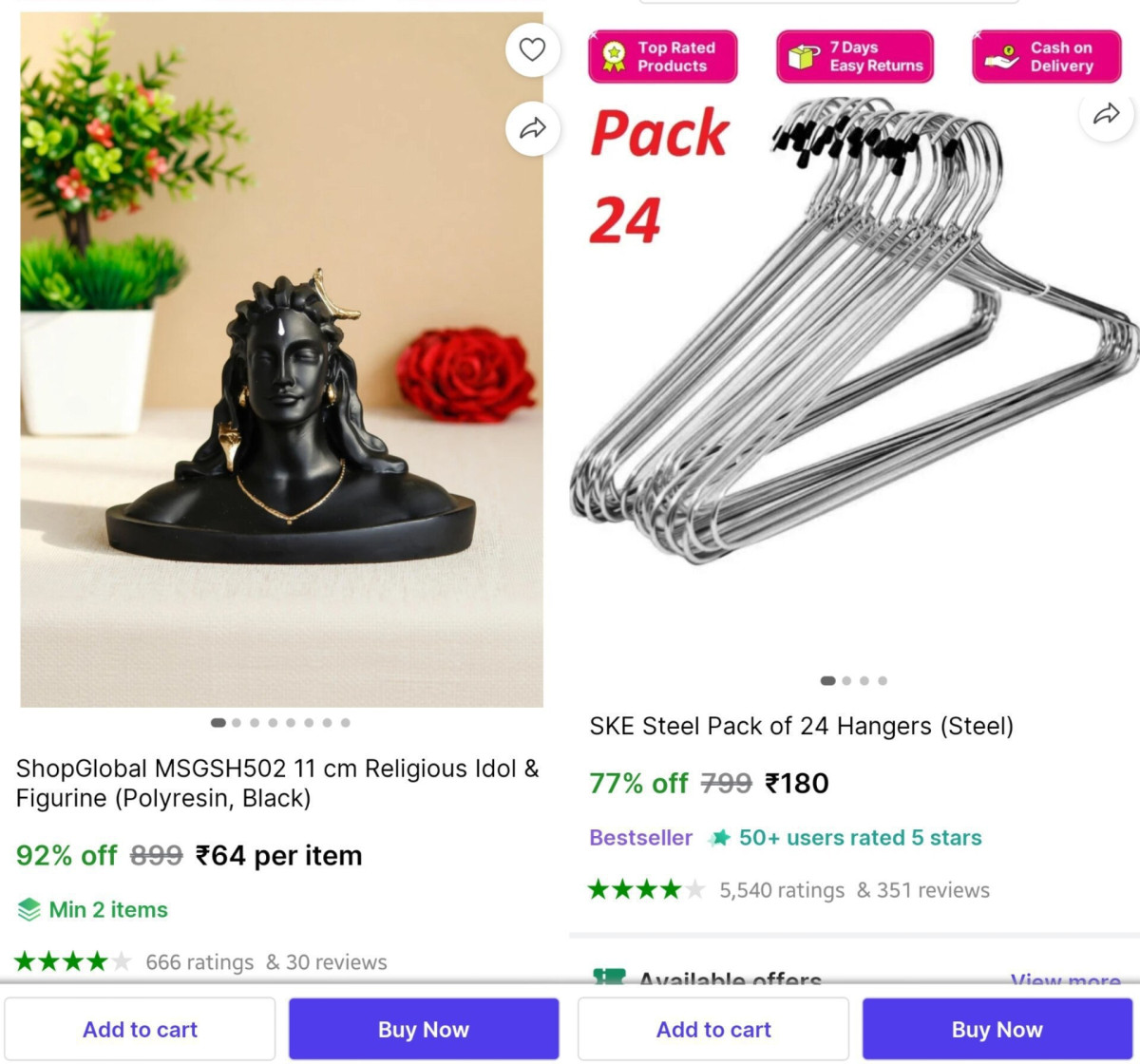 Shopsy New Loot Deals Shiva Statue At 64 Min 2 Bedsheets From 107 Pack Of 2