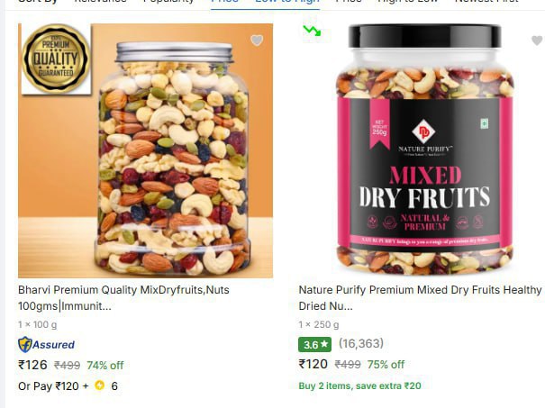 Dry Fruits Starts At Rs 120