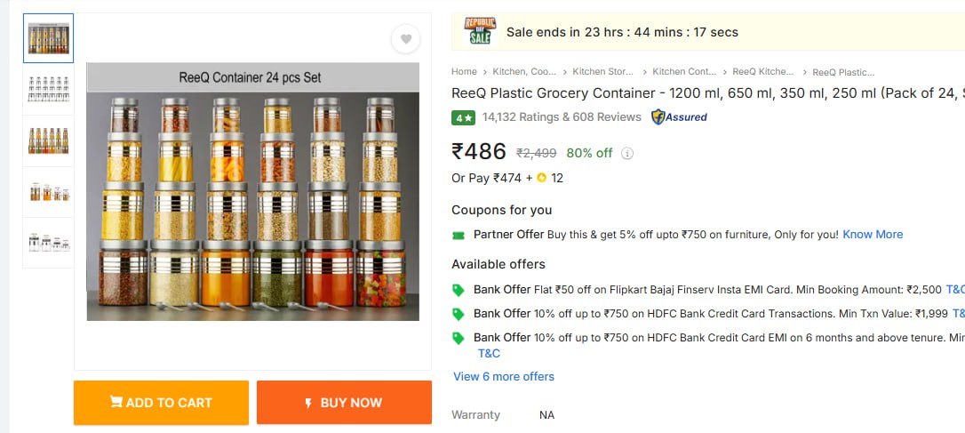 Reeq Plastic Grocery Container At Rs 486