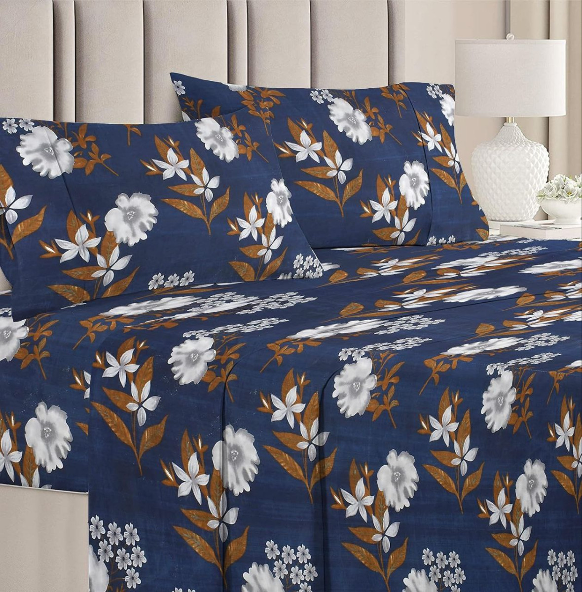Bsb Home Microfiber 3d Printed 144 Tc Double Bed Sheets With 2 Pillow Cover