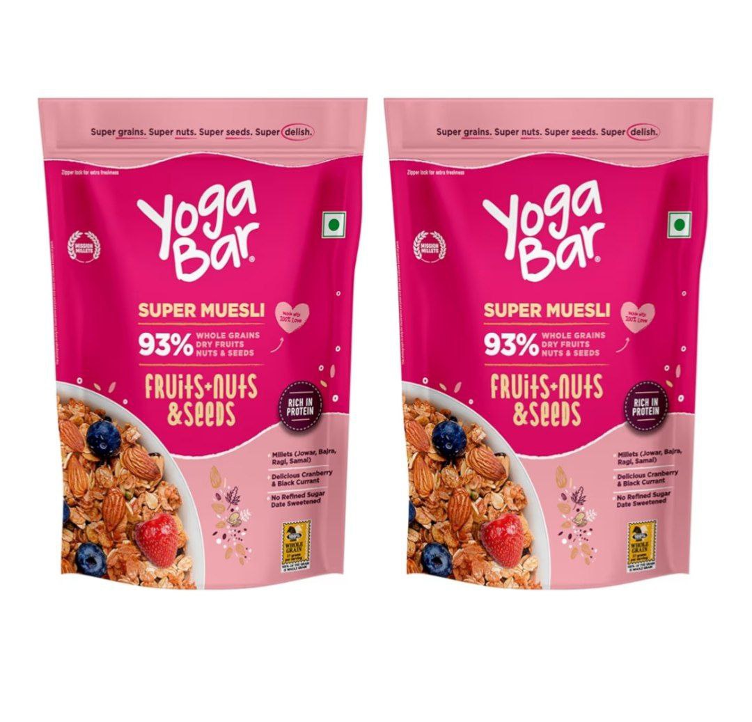 Yogabar Fruit And Nut Muesli 1kg Muesli With 93 Whole Grains Dried Fruits N
