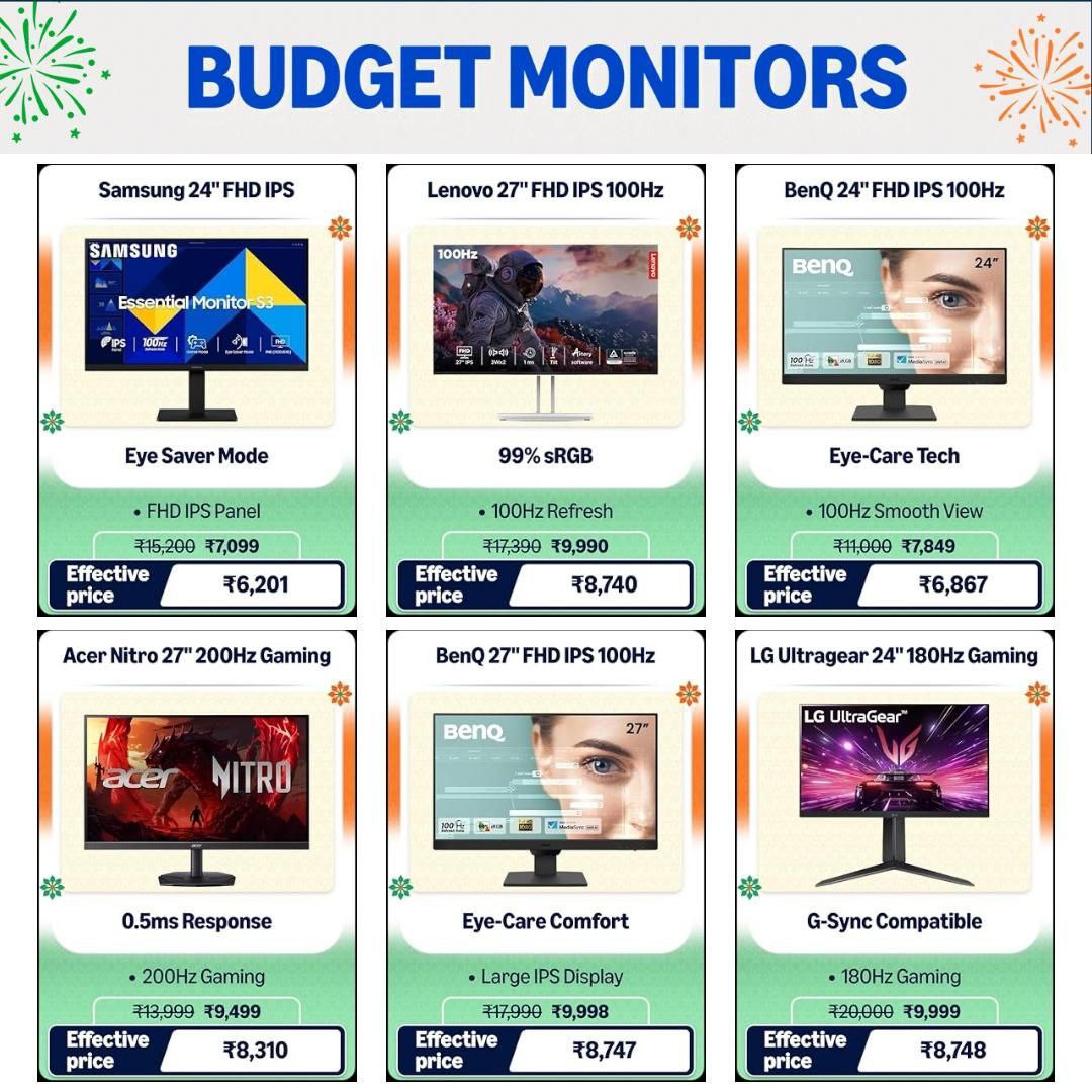 Great Republic Day Sale Ends Tonight Budget Monitors Samsung 24 Fhd Ips Eff