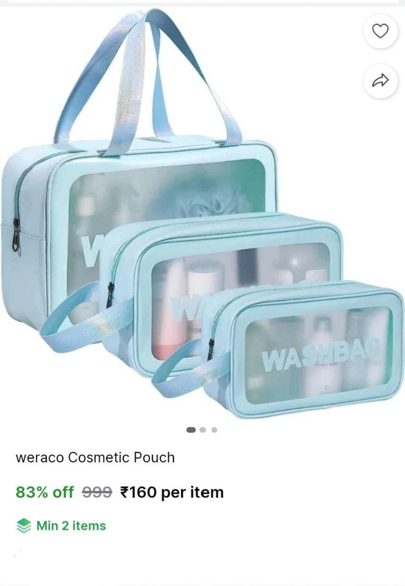Cosmetic Pouch Pack Of 3 160