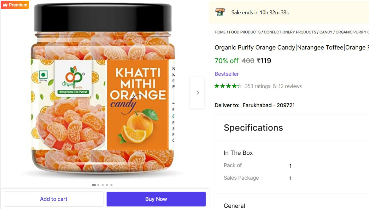 Sweet Orange Candy 400g 119
