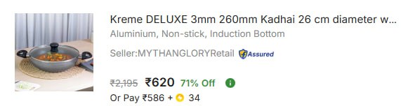 - Deluxe 3mm Induction Bottom Kadhai At Rs 620