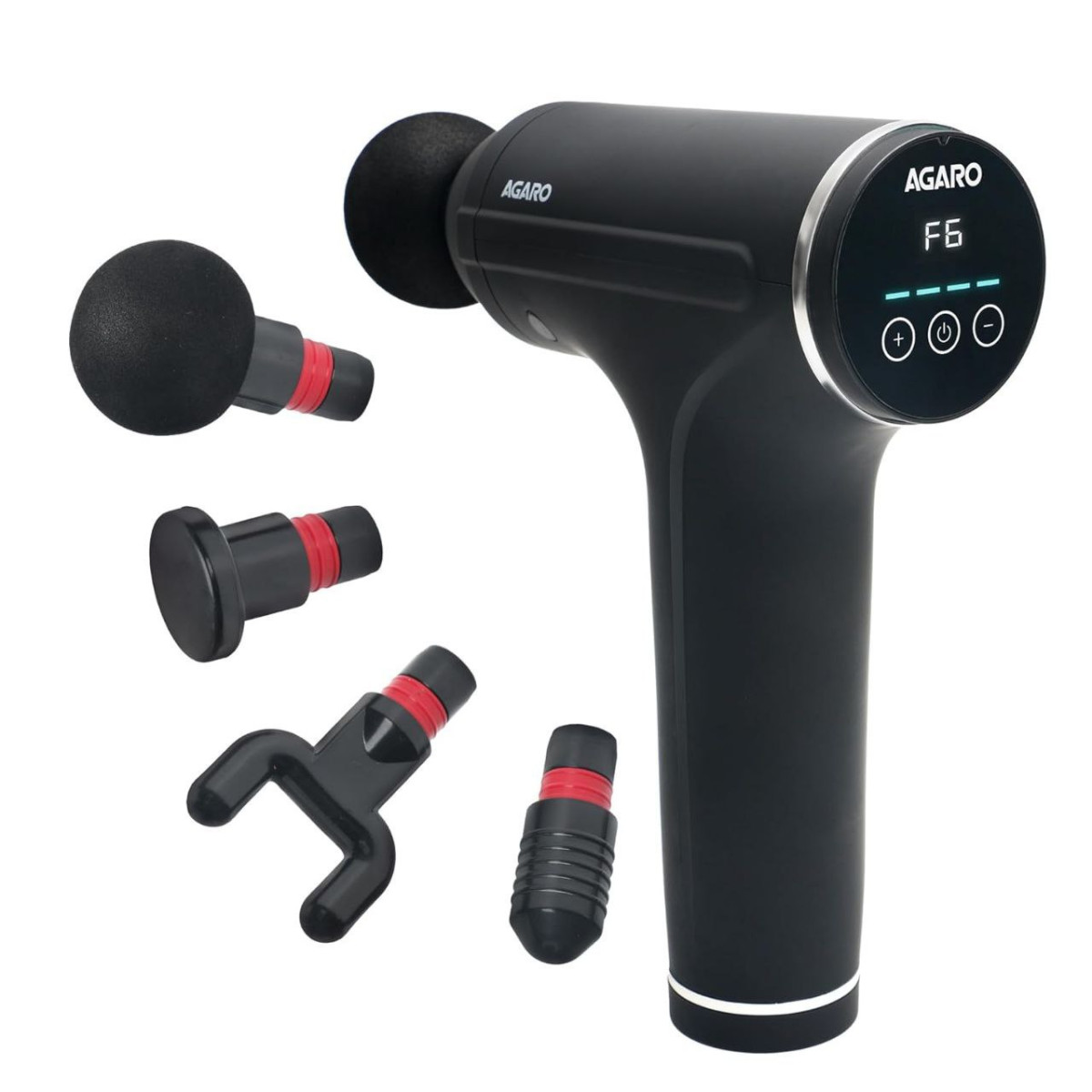 499agaro Galaxy Gun Massager 4 Heads 6 Speed Rechargeable Handheld