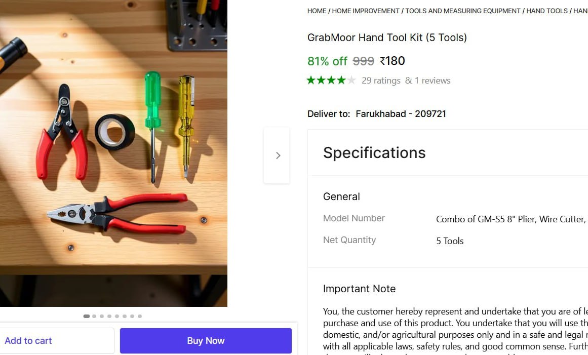 Shopsy Daily Use Hand Tool Kit (5 Tools) 180