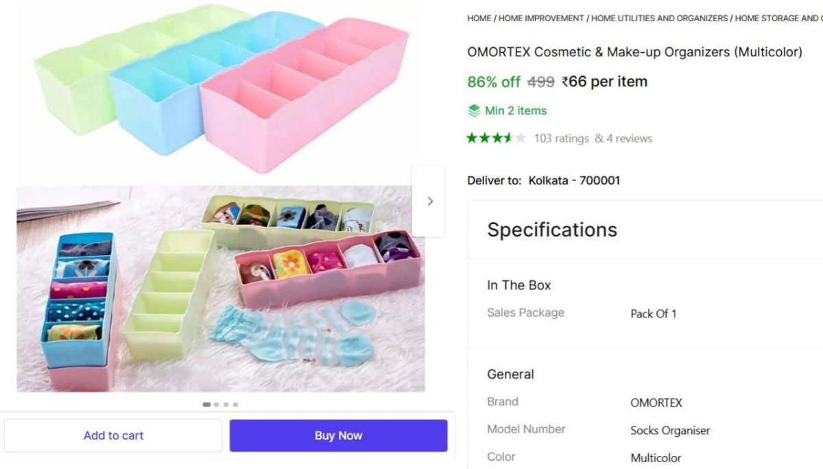 Shopsy Cosmetic Make-up Organizers (multicolor) 66 Min 2 Qty