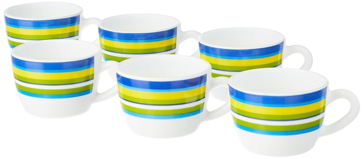 Larah By Borosil Vienna Opalware Cup Set Of 6 Pcs Tea Coffee Cups 140 Ml 25