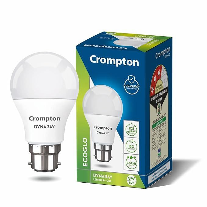 Crompton Dyna Ray 9w Led Bulb (cool Day Light) 48 - ( May Vary) Bright Ener