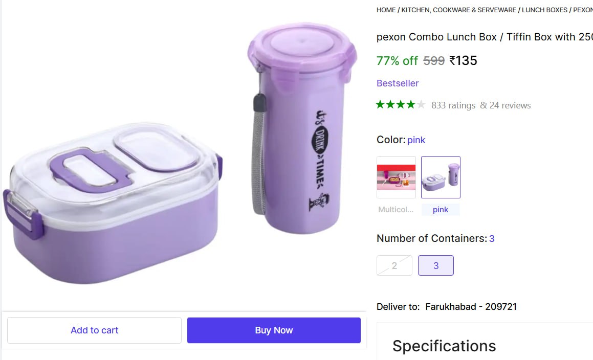 Lunch Box Water Bottle 135