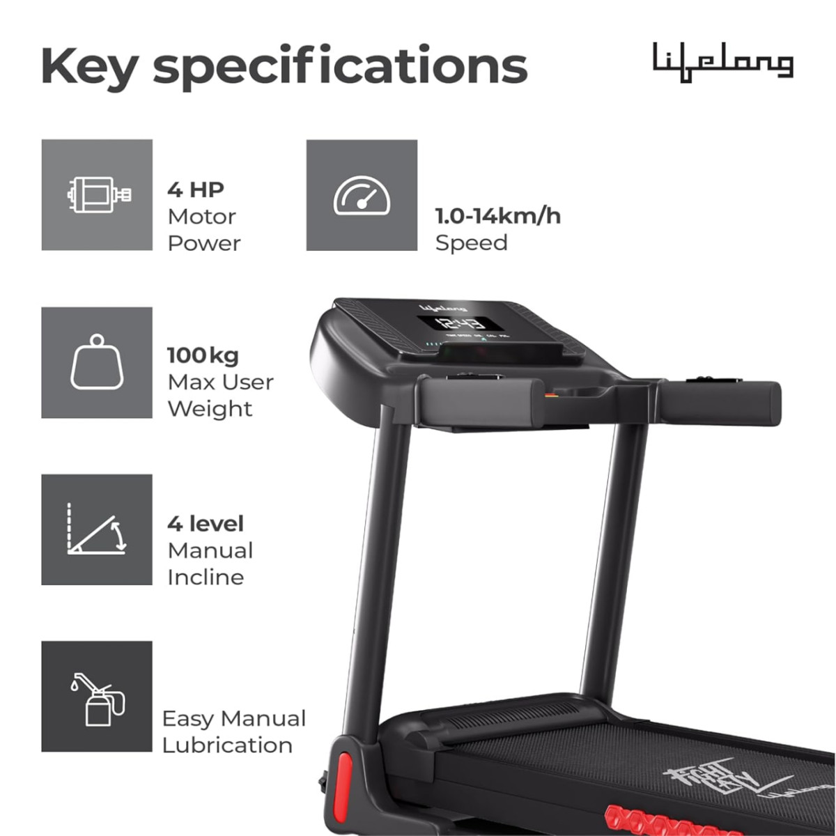 Lifelong 4hp Treadmill 14 599