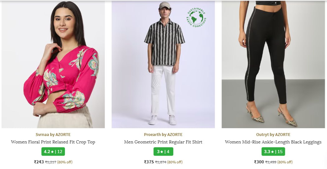 Ajio Loot Flat 80 On Azorte Clothing Women Men Girls Boys