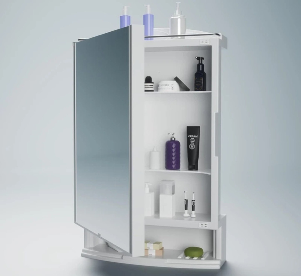 Bathroom Wall Shelf With Mirror At 784