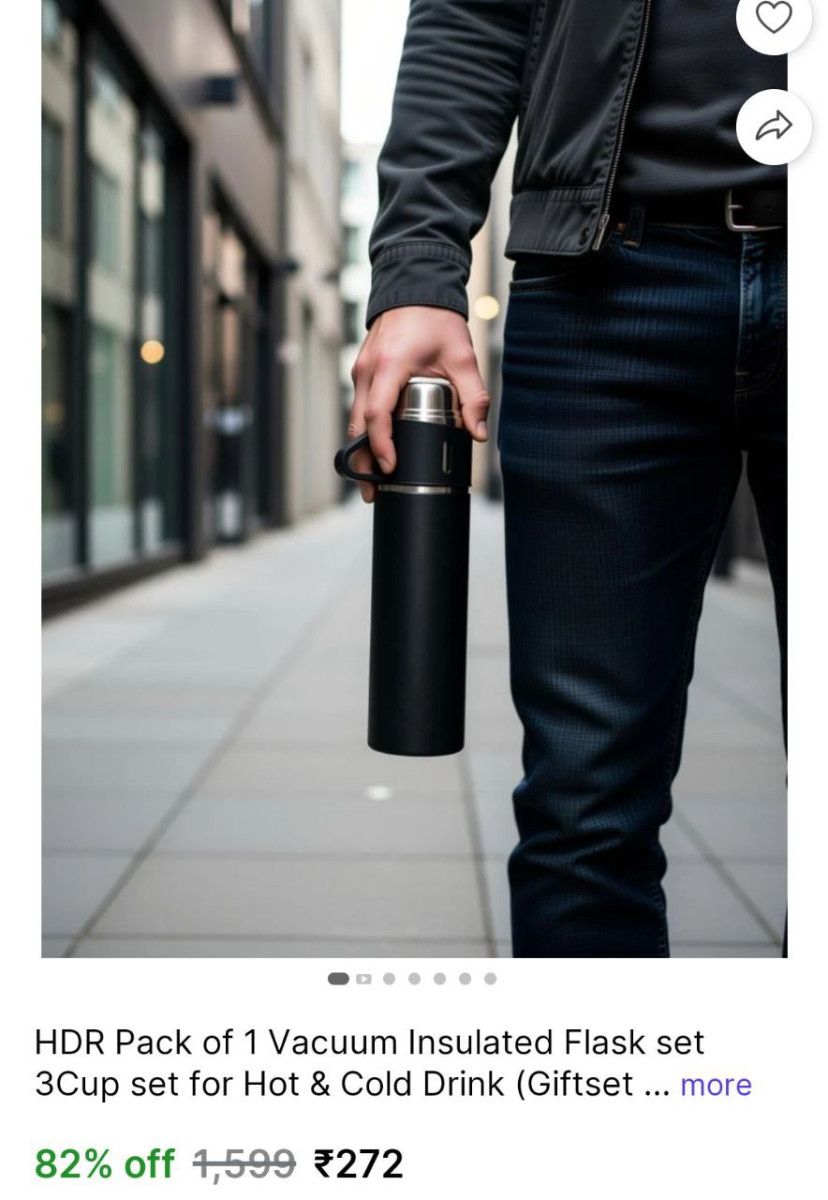 Shopsy Hot Cold Flask Bottle 3 Cup Set 272