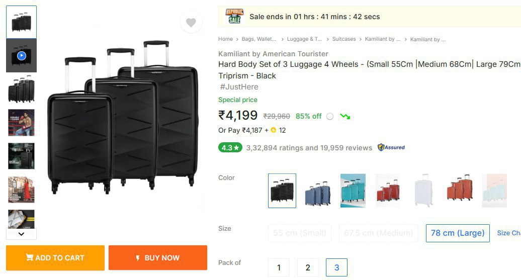 Set Of 3 American Tourister Luggage 4199