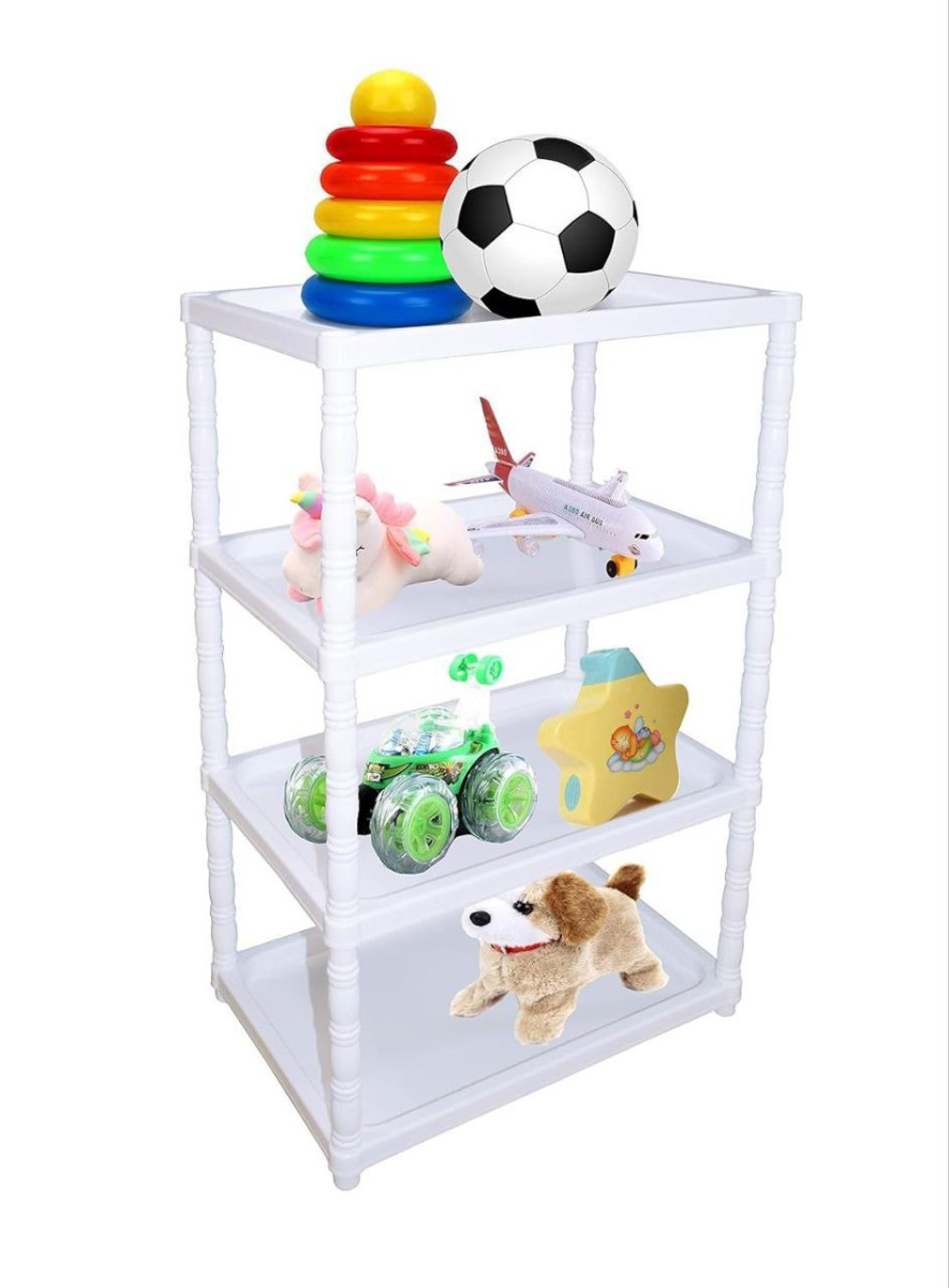 Looknsnap Baby Multipurpose 4 Plastic Shelf Storage Rack 500