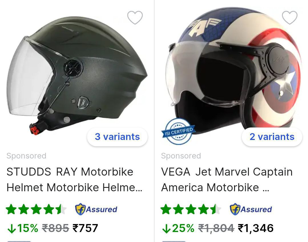 Flipkart Grab Vega Studds Helmets 757 Click Here To Join All Deals