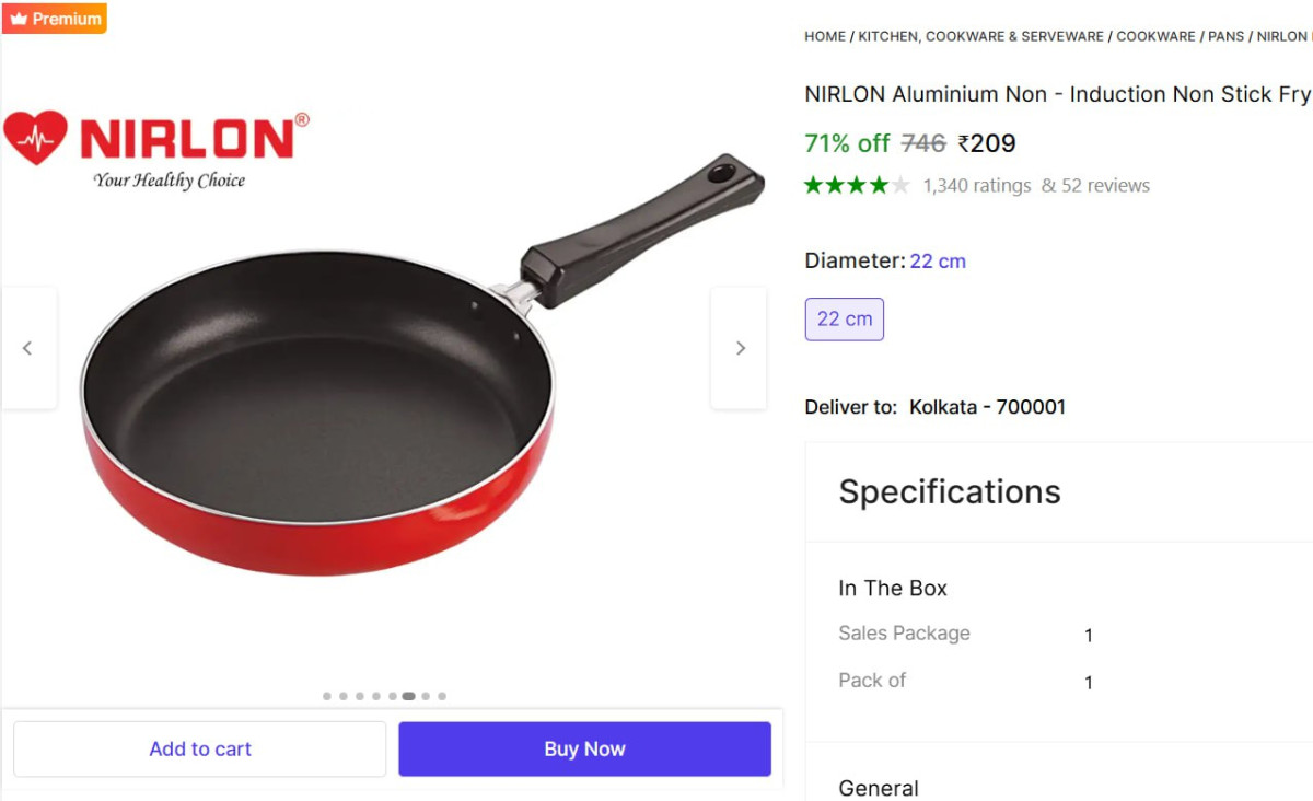 Aluminium Non-stick Fry Pan 1 5l 209