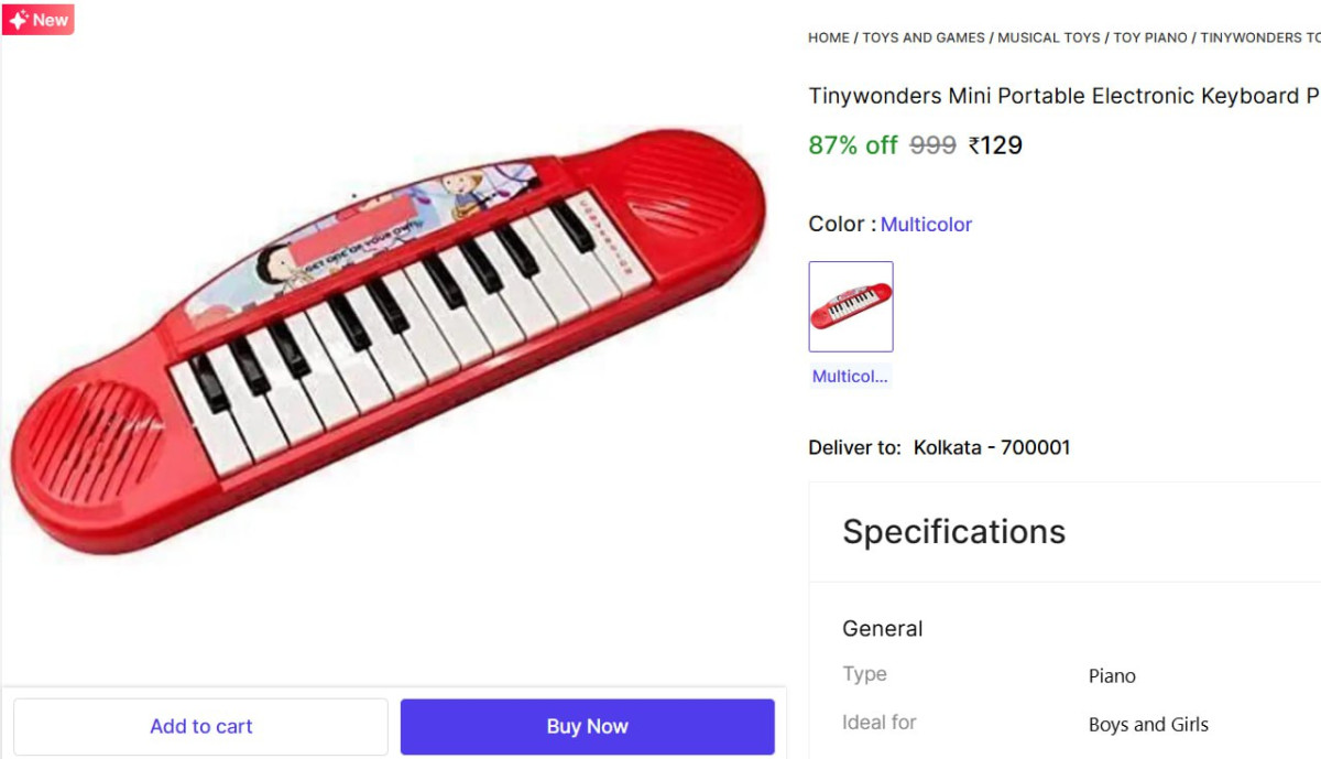 Mini Portable Electronic Keyboard Piano 129