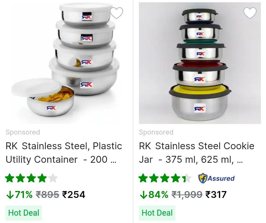 Pack Of 4 5 Steel Container