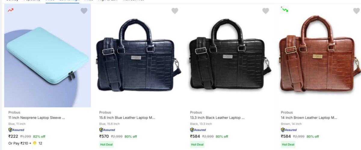 Flipkart 87 - Leptop Bagsstarting From Rs 270