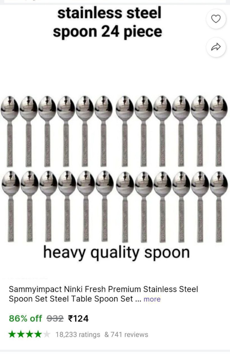 (pack Of 24) Steel Spoon Set 124