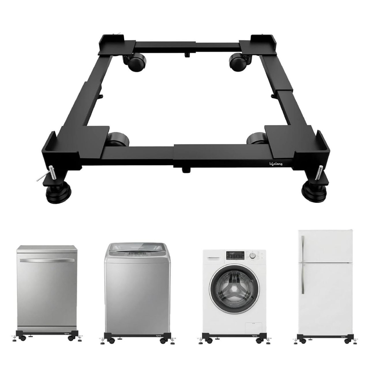 Lifelong Adjustable Washing Machine Stand With Wheels 799