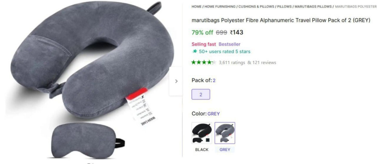 Travel Neck Pillow Set Of 2 143