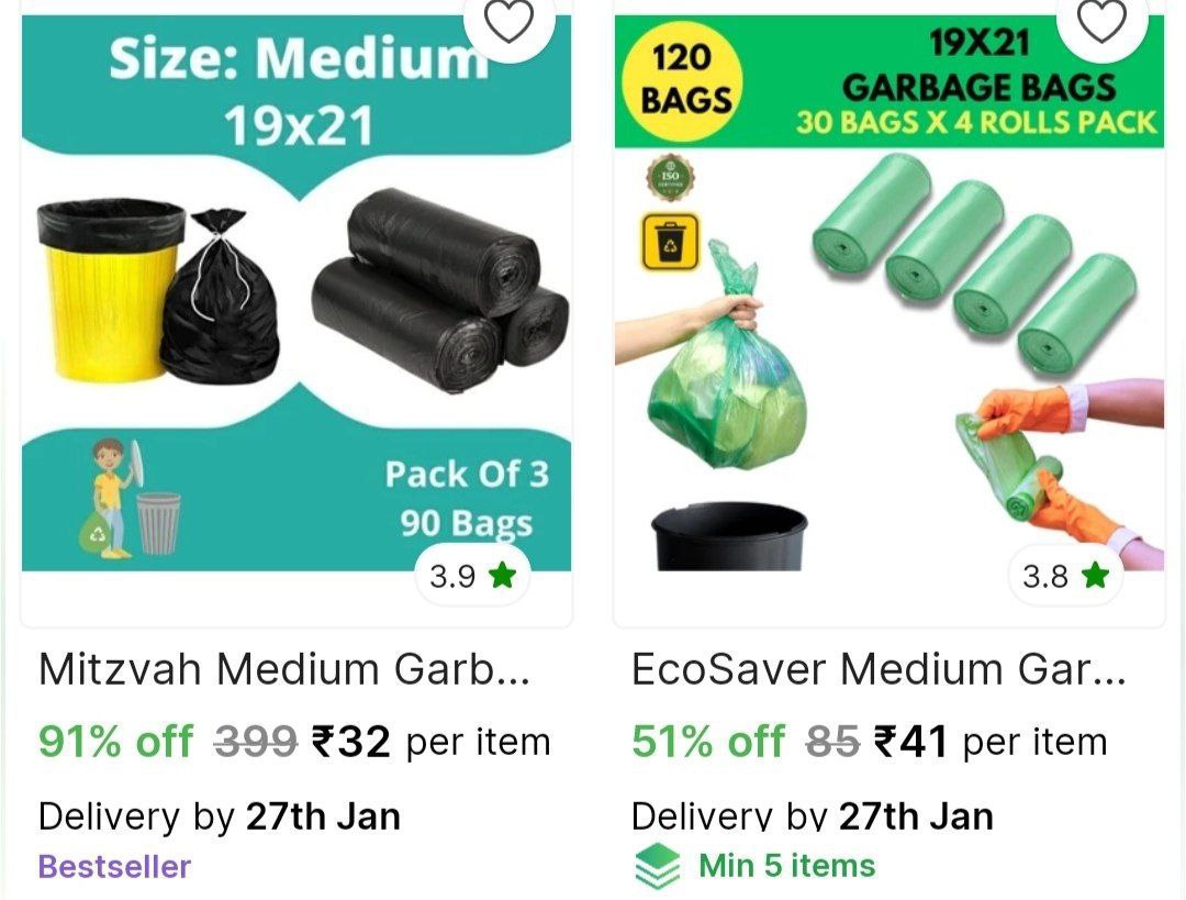Garbage Bags Combo Starts From 32check Min Buy Qty More Deals Click Here Mu