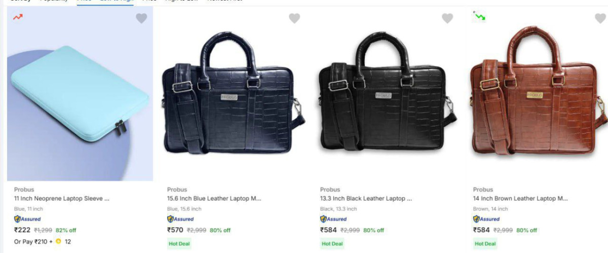 Flipkart 87 - Leptop Bagsstarting From Rs 270 Click Here To Join All Deals