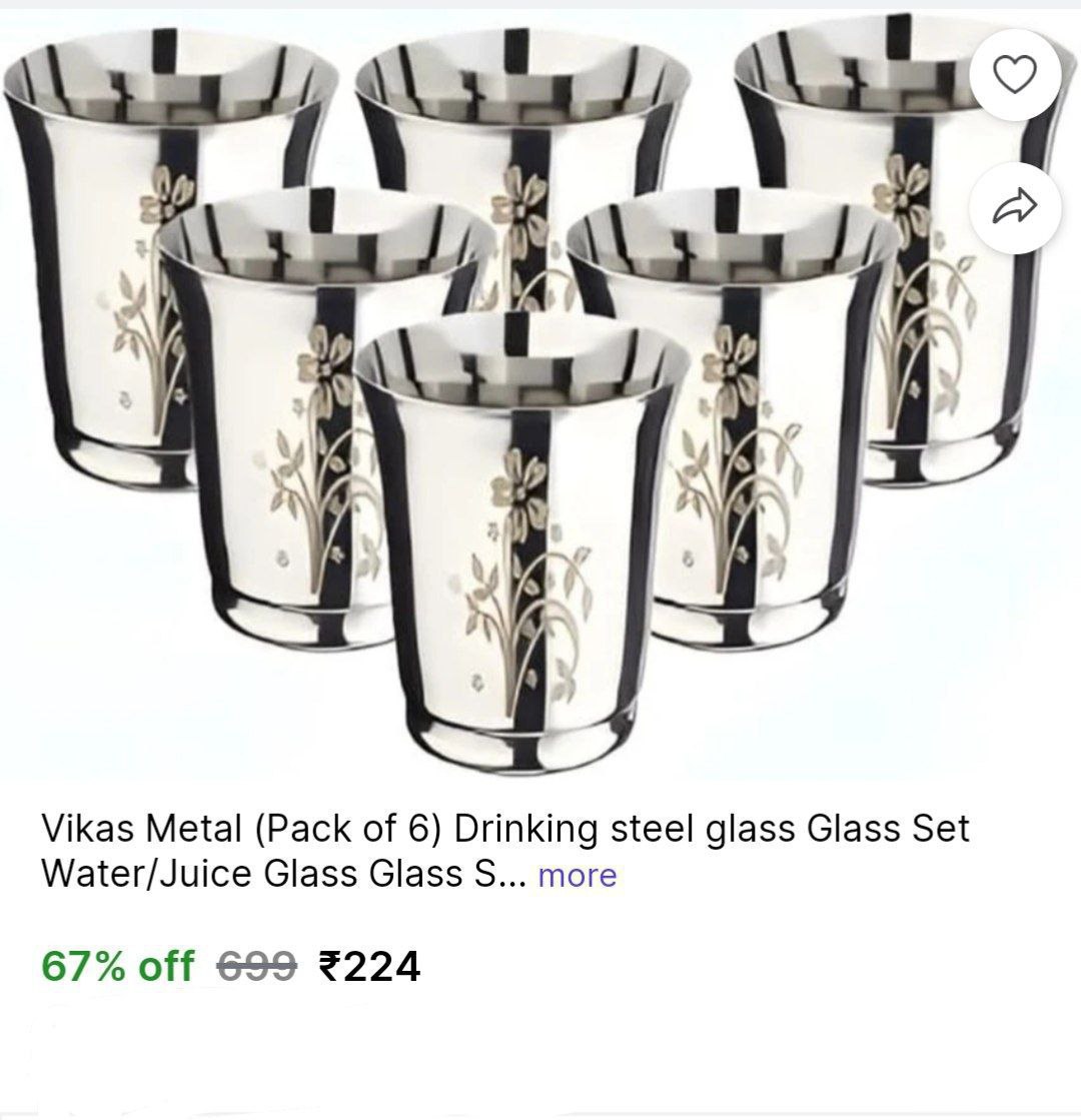 Steel Glass Glass Set (pack Of 6) 224