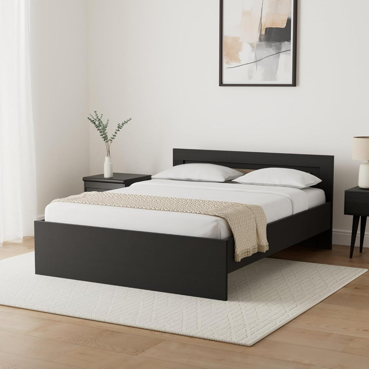 Solimo Aquilla Engineered Wood Wenge Finish Queen Bed (brown) 5 199