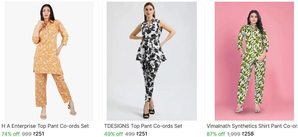 Shopsy Co-ord Set From 251