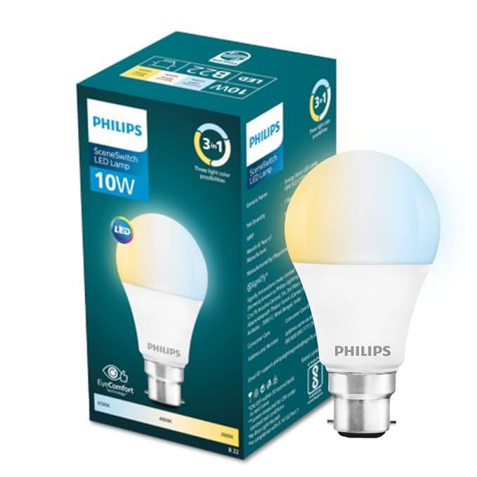 Philips 10-watt Led Bulb 3 Colors In 1 89 ( May Vary)