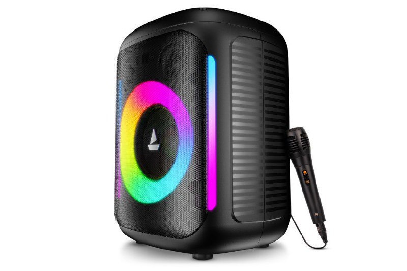 Boat 2025 Launch Partypal 30 25w Signature Sound Rgb Leds Wired Mic For Kar