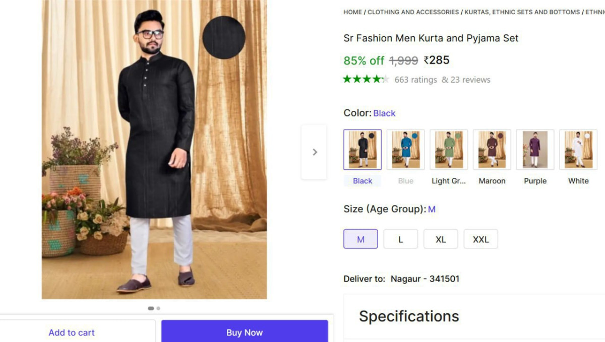 Men Kurta And Pyjama Set 285