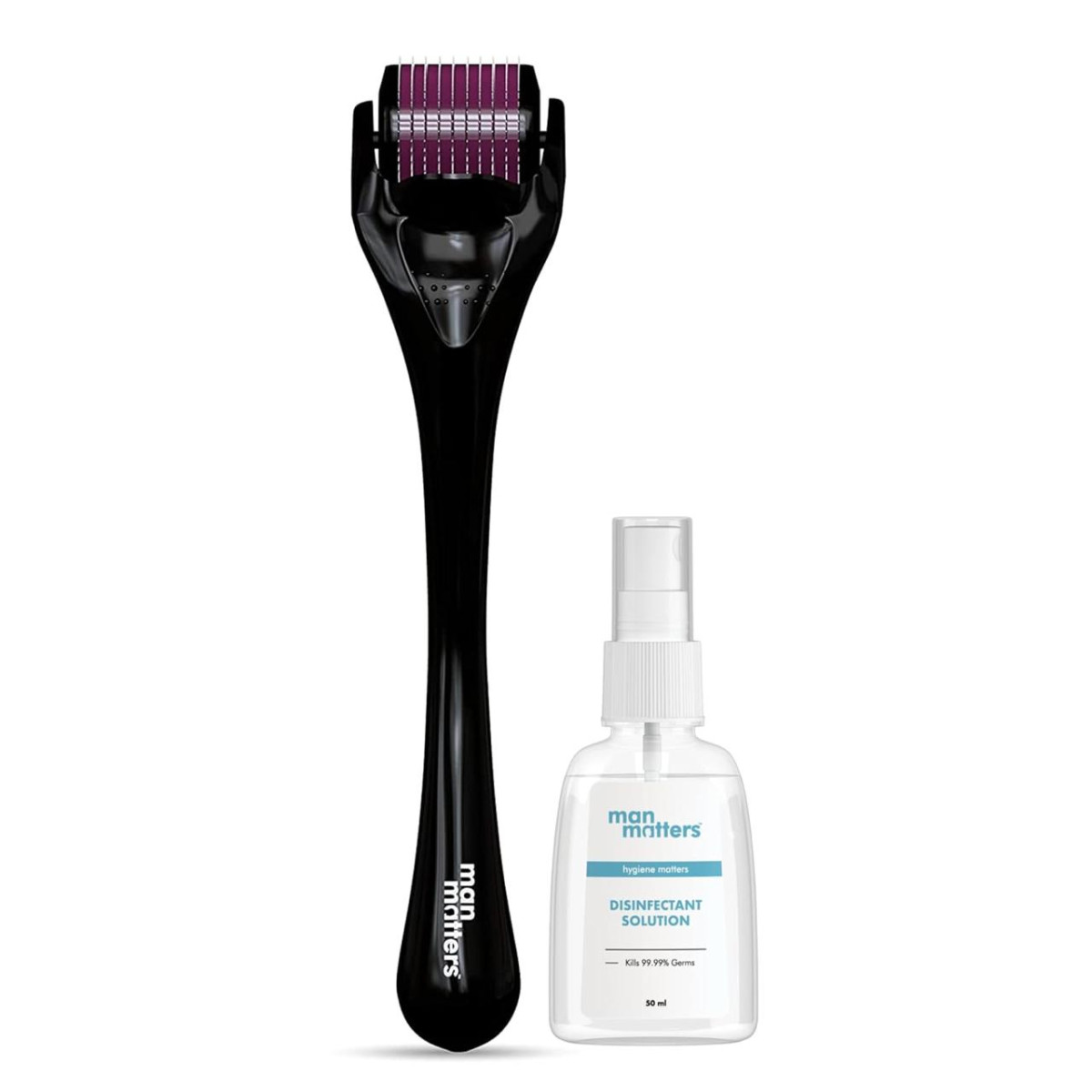 Man Matters 1 00 Mm Derma Roller With Disinfectant With 540 Titanium Alloy 