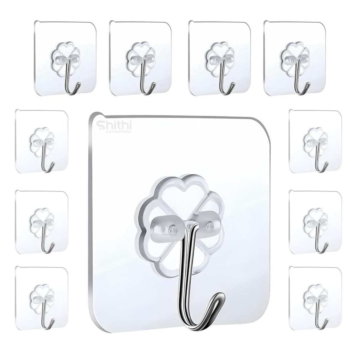 Self Adhesive Wall Hooks For Kitchen Stainless Steel 10 Pcs 176