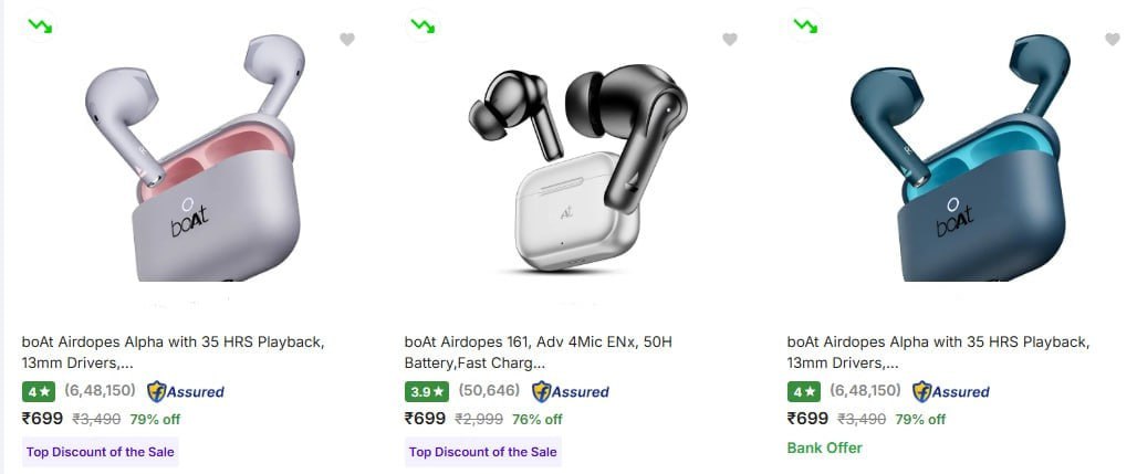 Top Branded Earbuds From Rs 699boat Realme Oneplus Fire-boltt Boult