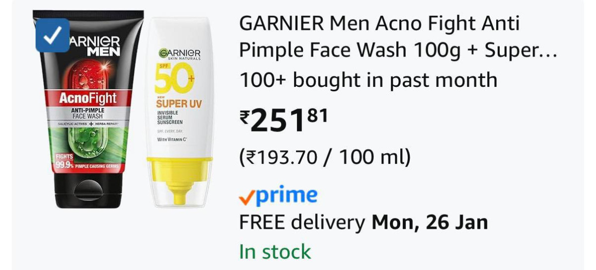 Garnier Men Facewash 100g Sunscreen 30ml 251 Buy Max Qty