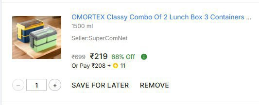 Omortex Classy Combo Of 2 Lunch Box Rs 219