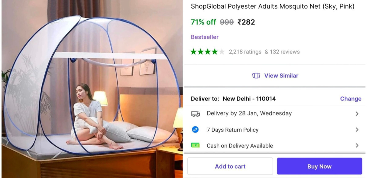 Double Bed Foldable Mosquito Net At 282