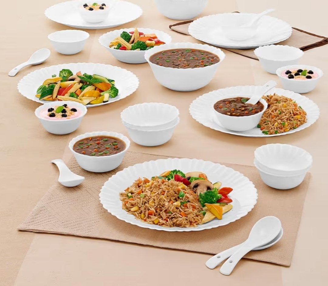 Larah By Borosil Opalware Dinner Set Of 27pcs At 1031