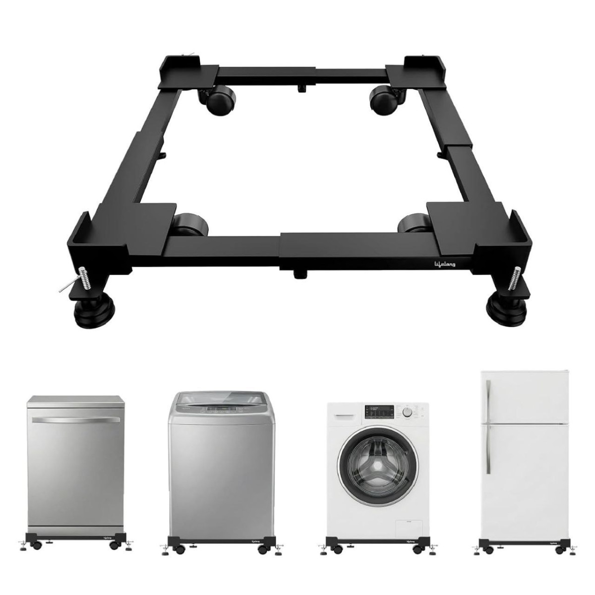 Grab 799lifelong Adjustable Washing Machine Stand With Wheels Heavy Duty 18