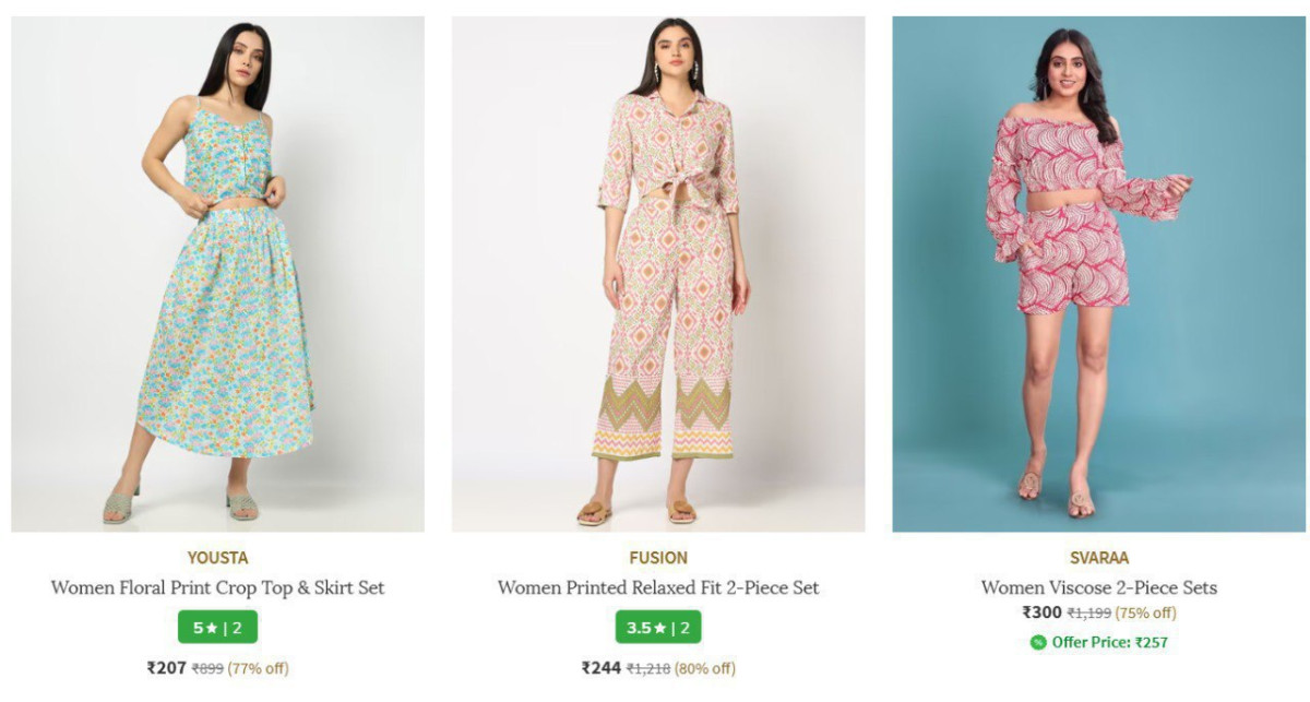 Ajio 74 On Co-ord Sets Starting Just 207 Link
