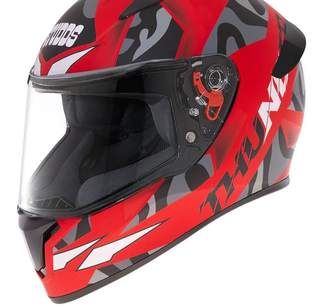 Studds Thunder Full Face Helmet D7 With Clear Visor (matt Red N9 M) At 1220